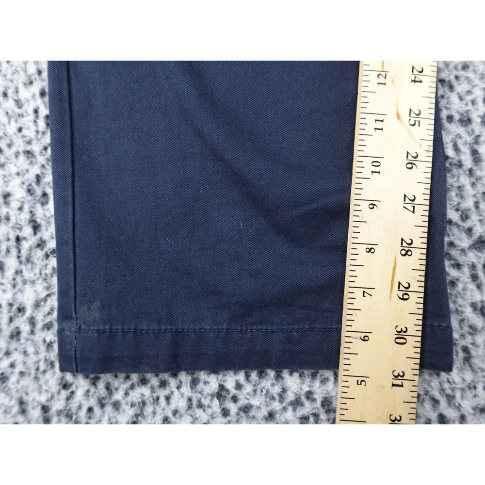 IZOD Saltwater Chino Pants Mens 32x32 Navy Blue Good Straight Fit Cotton‎